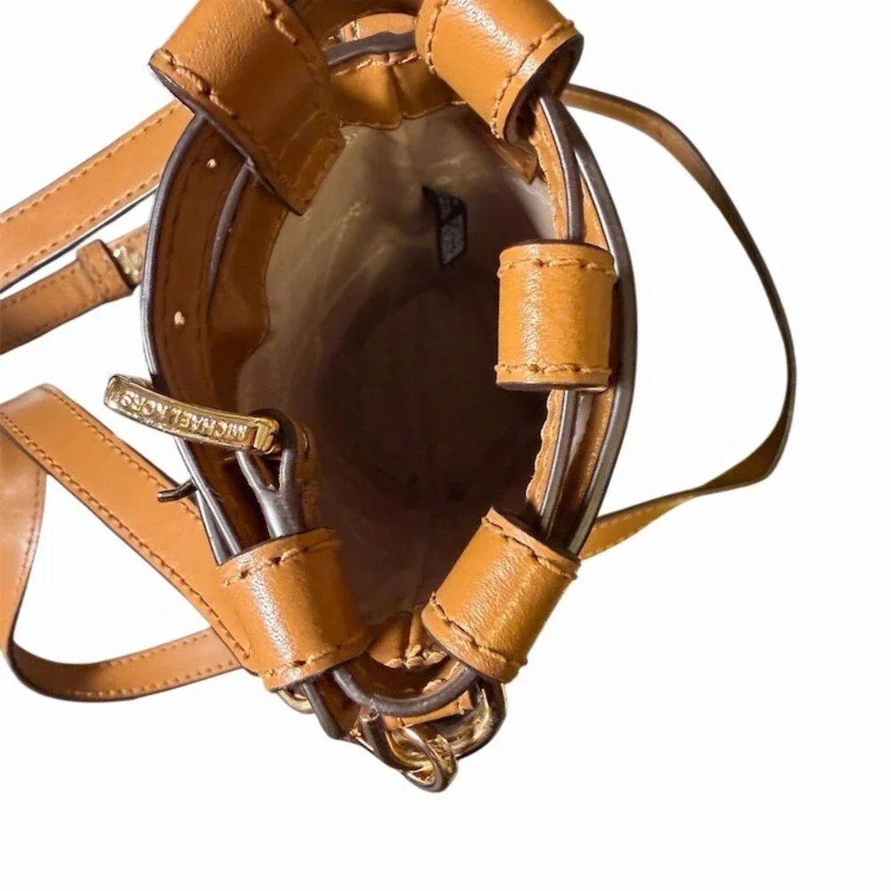 Michael Kors Water Bottle Holder Crossbody Bag Vanilla Brown